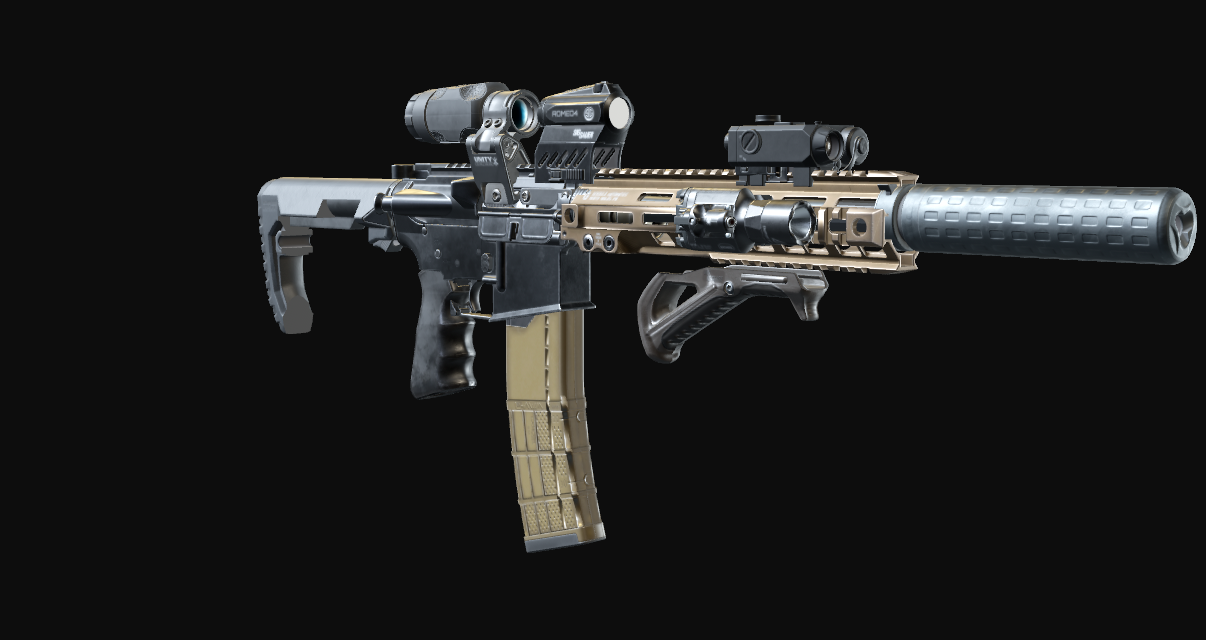 Suppressed 10.5-inch SBR rendered in the Gear Guy configurator